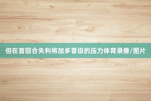 但在首回合失利将加多晋级的压力体育录像/图片