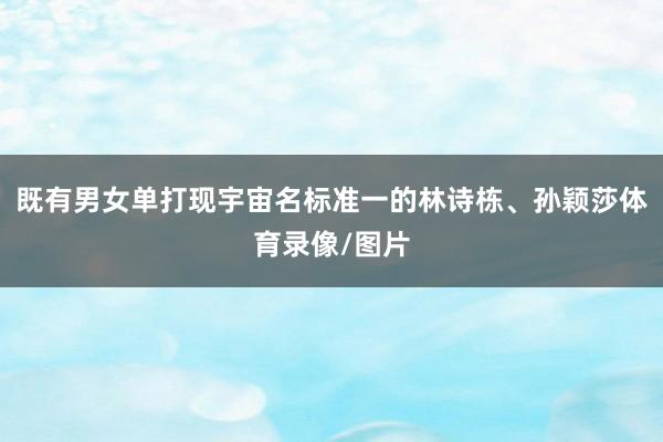既有男女单打现宇宙名标准一的林诗栋、孙颖莎体育录像/图片