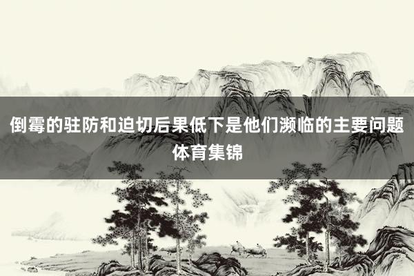 倒霉的驻防和迫切后果低下是他们濒临的主要问题体育集锦