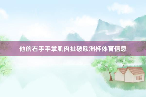 他的右手手掌肌肉扯破欧洲杯体育信息