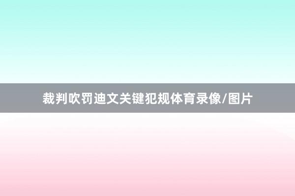 裁判吹罚迪文关键犯规体育录像/图片