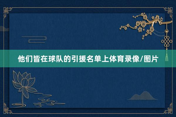 他们皆在球队的引援名单上体育录像/图片