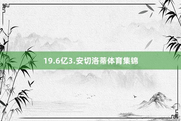 19.6亿3.安切洛蒂体育集锦