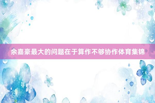 余嘉豪最大的问题在于算作不够协作体育集锦