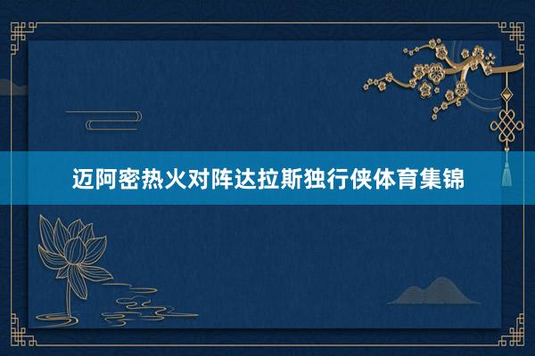 迈阿密热火对阵达拉斯独行侠体育集锦