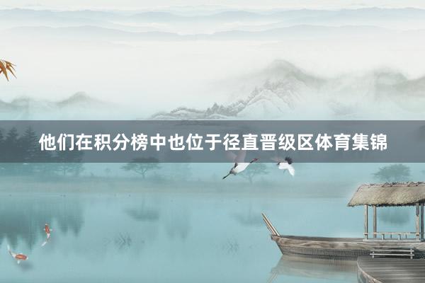 他们在积分榜中也位于径直晋级区体育集锦