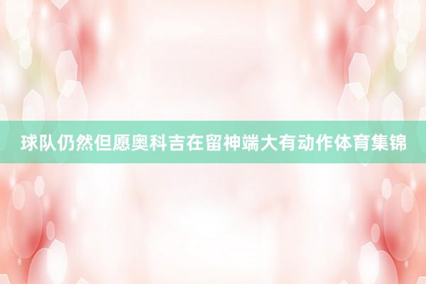 球队仍然但愿奥科吉在留神端大有动作体育集锦